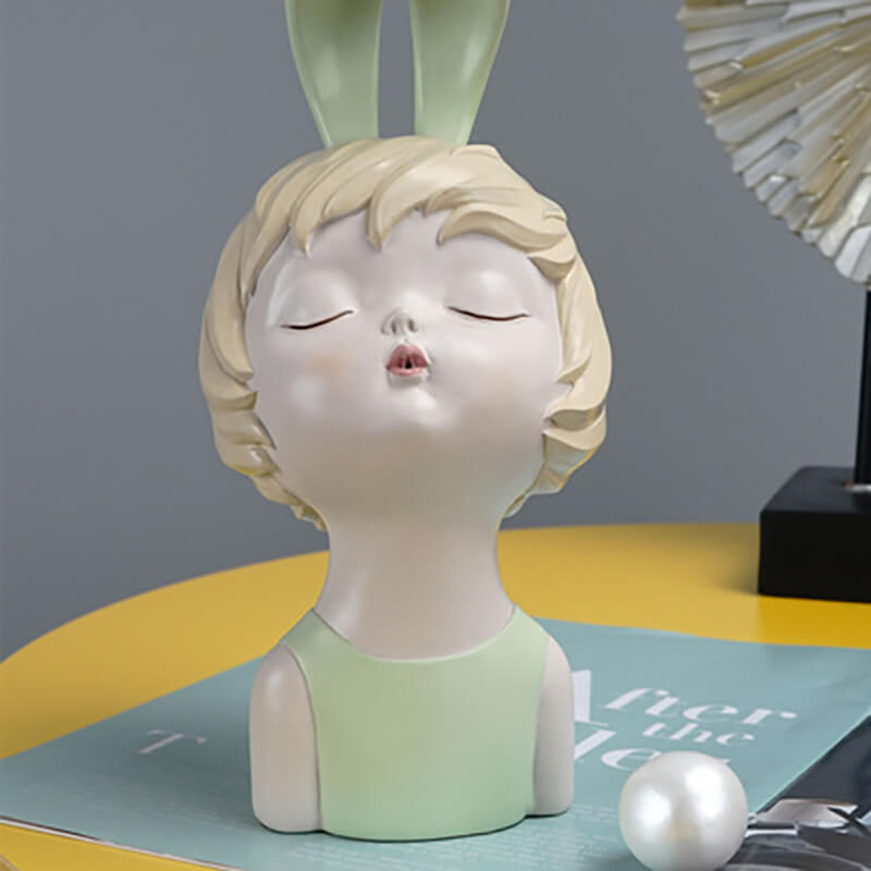 Lighteme – Kaninchenmädchen-Ornament aus Kunstharz 