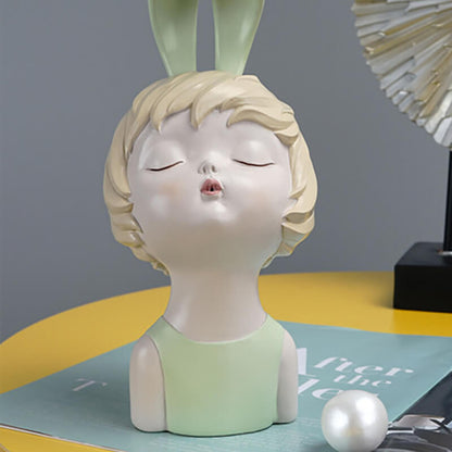 Lighteme – Kaninchenmädchen-Ornament aus Kunstharz 