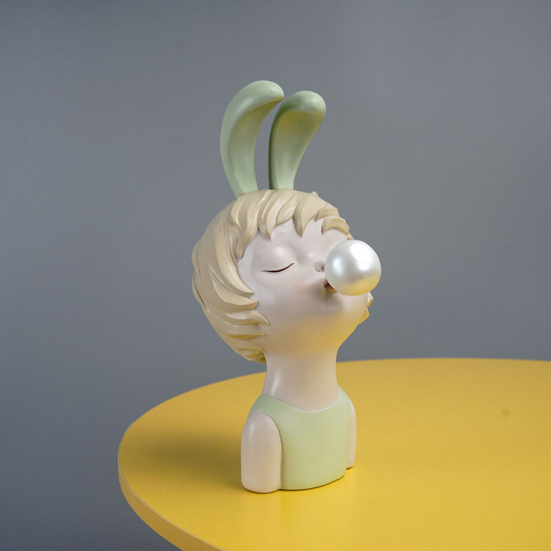 Lighteme – Kaninchenmädchen-Ornament aus Kunstharz 