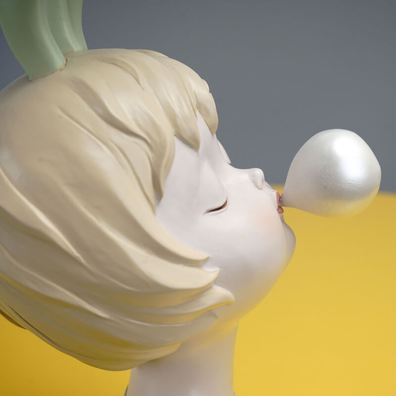 Lighteme – Kaninchenmädchen-Ornament aus Kunstharz 