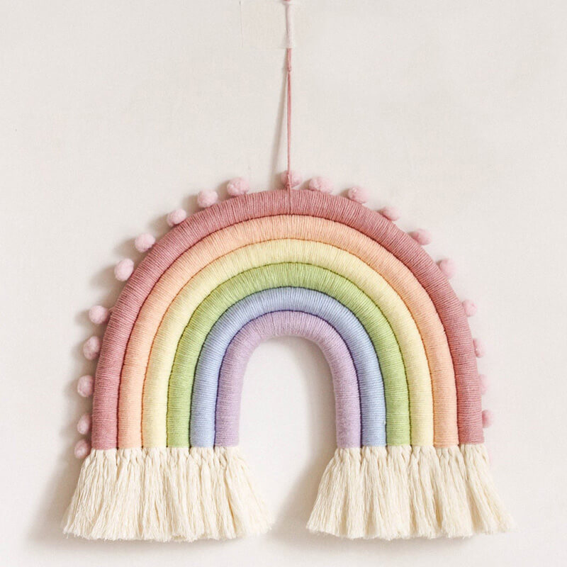 Lighteme Wandbehang mit Regenbogenquaste
