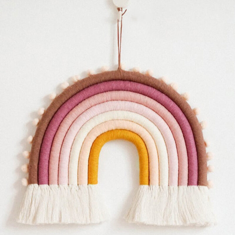 Lighteme Wandbehang mit Regenbogenquaste