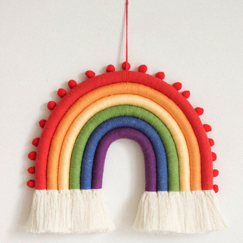 Lighteme Wandbehang mit Regenbogenquaste
