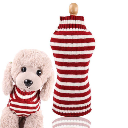 Lighteme Red Stripe Dog Knitting Two Legs Cloth (2 Types & 5 sizes)