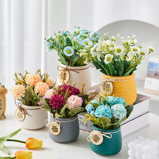Plante en pot en céramique gaufrée Lighteme