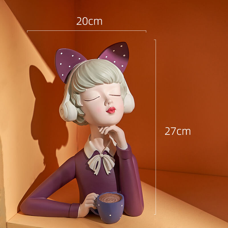 Lighteme Resin Coffee Girl Decoration