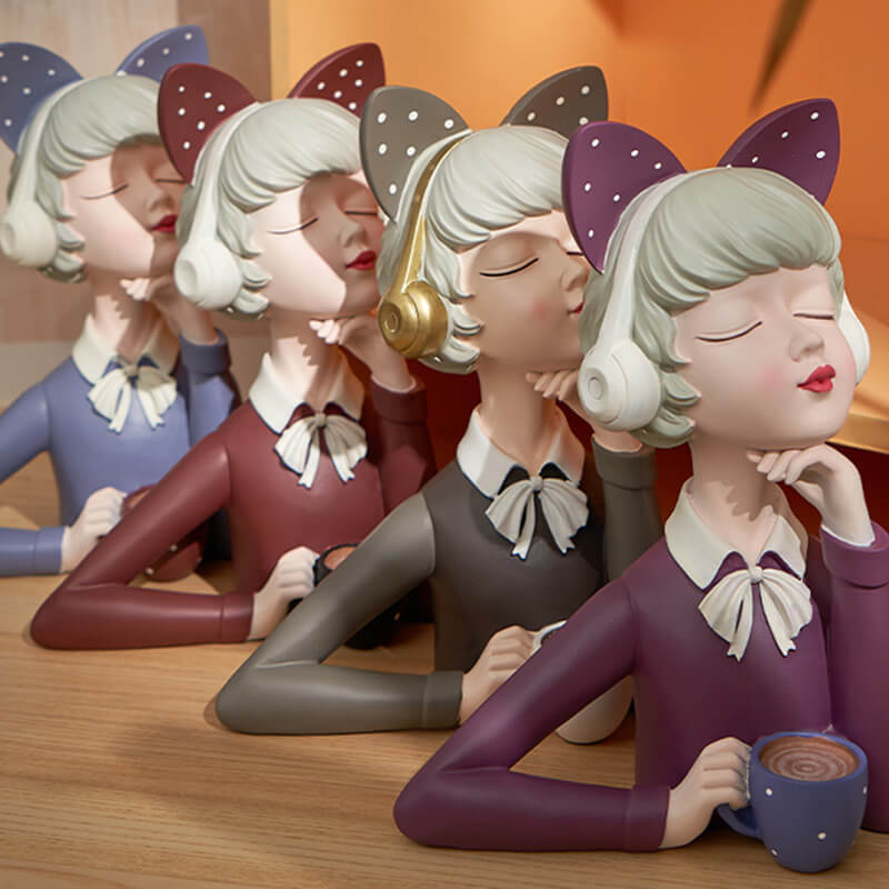 Lighteme Resin Coffee Girl Decoration