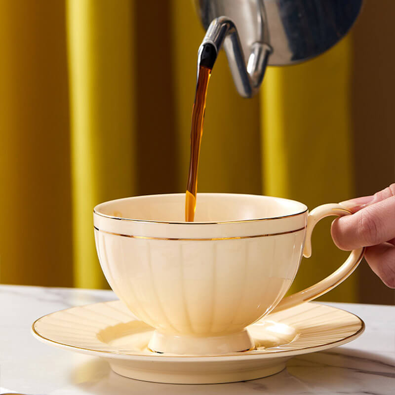 Lighteme Retro Ceramic Coffee Cup And Saucer Set