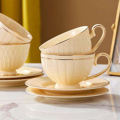 Lighteme Retro Ceramic Coffee Cup And Saucer Set