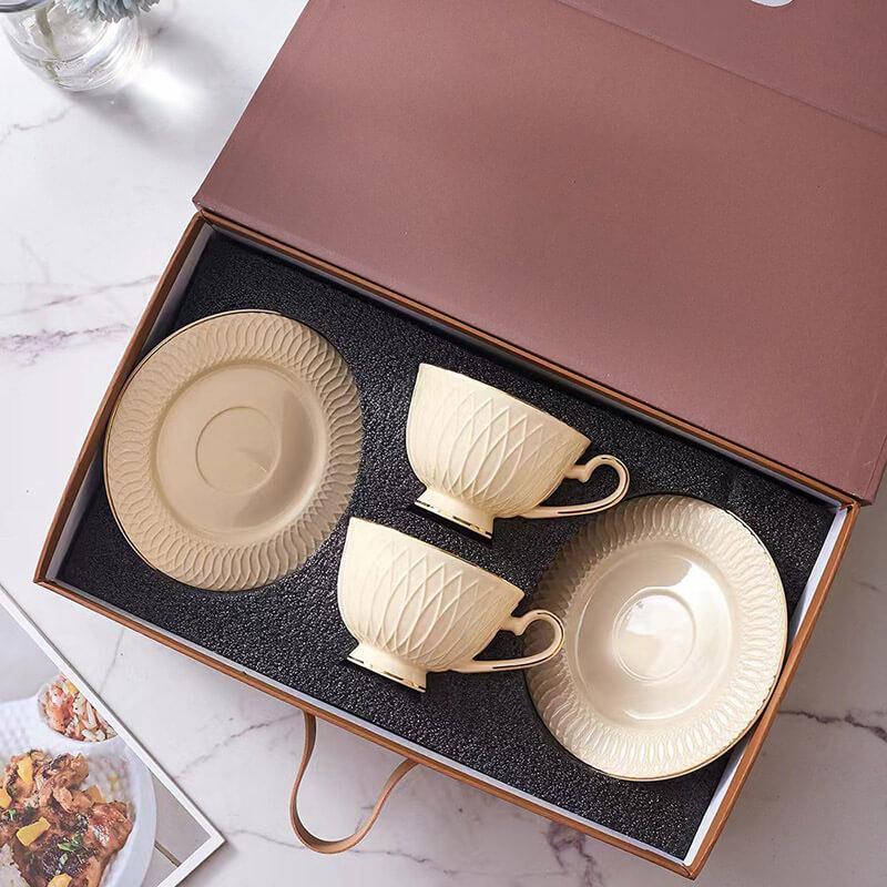 Lighteme Retro Ceramic Coffee Cup And Saucer Set