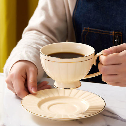 Lighteme Retro Ceramic Coffee Cup And Saucer Set