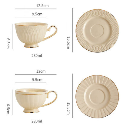Lighteme Retro Ceramic Coffee Cup And Saucer Set