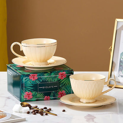 Lighteme Retro Ceramic Coffee Cup And Saucer Set