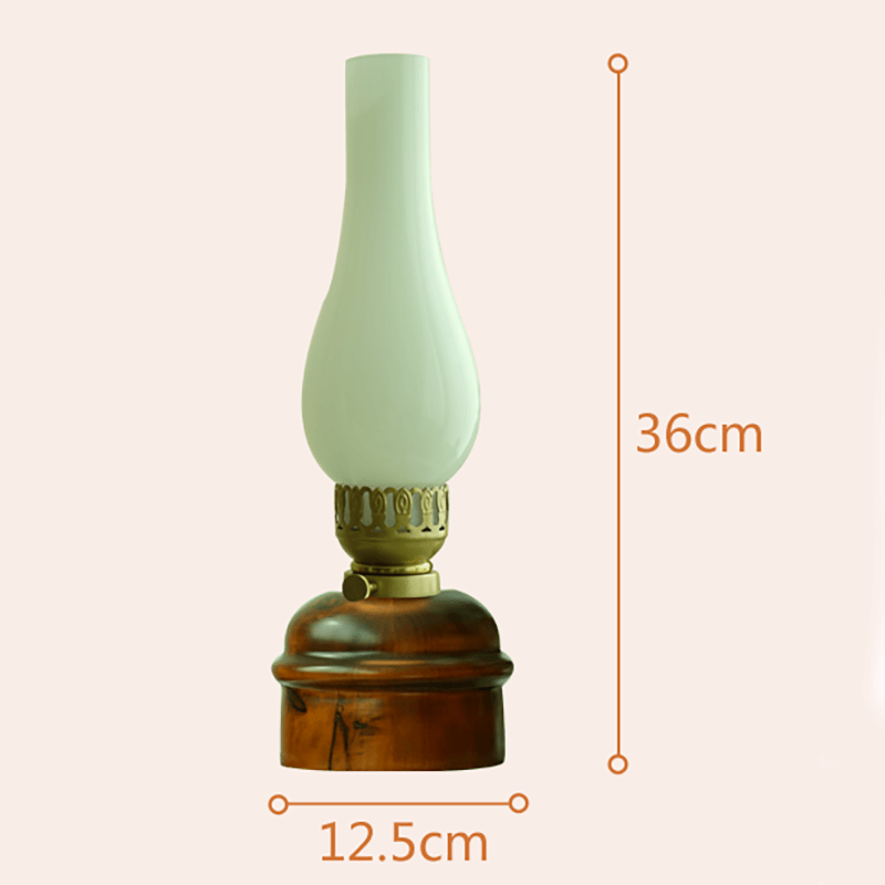 Lighteme Retro-Tischlampe in Petroleumform