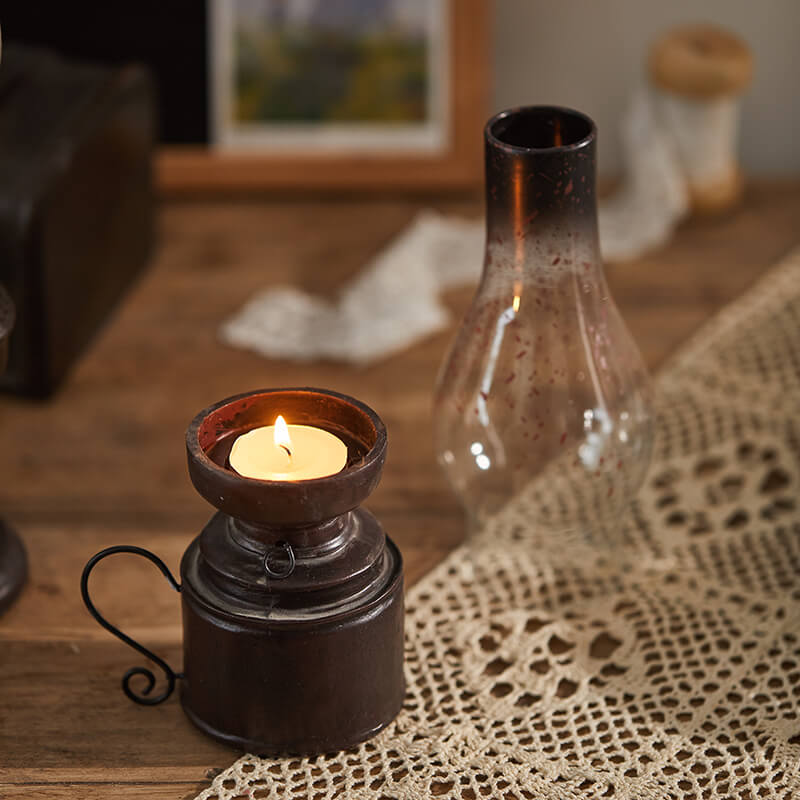 Lighteme Retro Kerosene Shaped Glass Candle Holder