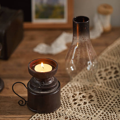 Lighteme Retro Kerosene Shaped Glass Candle Holder