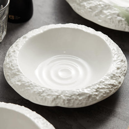 Assiette creuse en céramique texturée Lighteme Rock