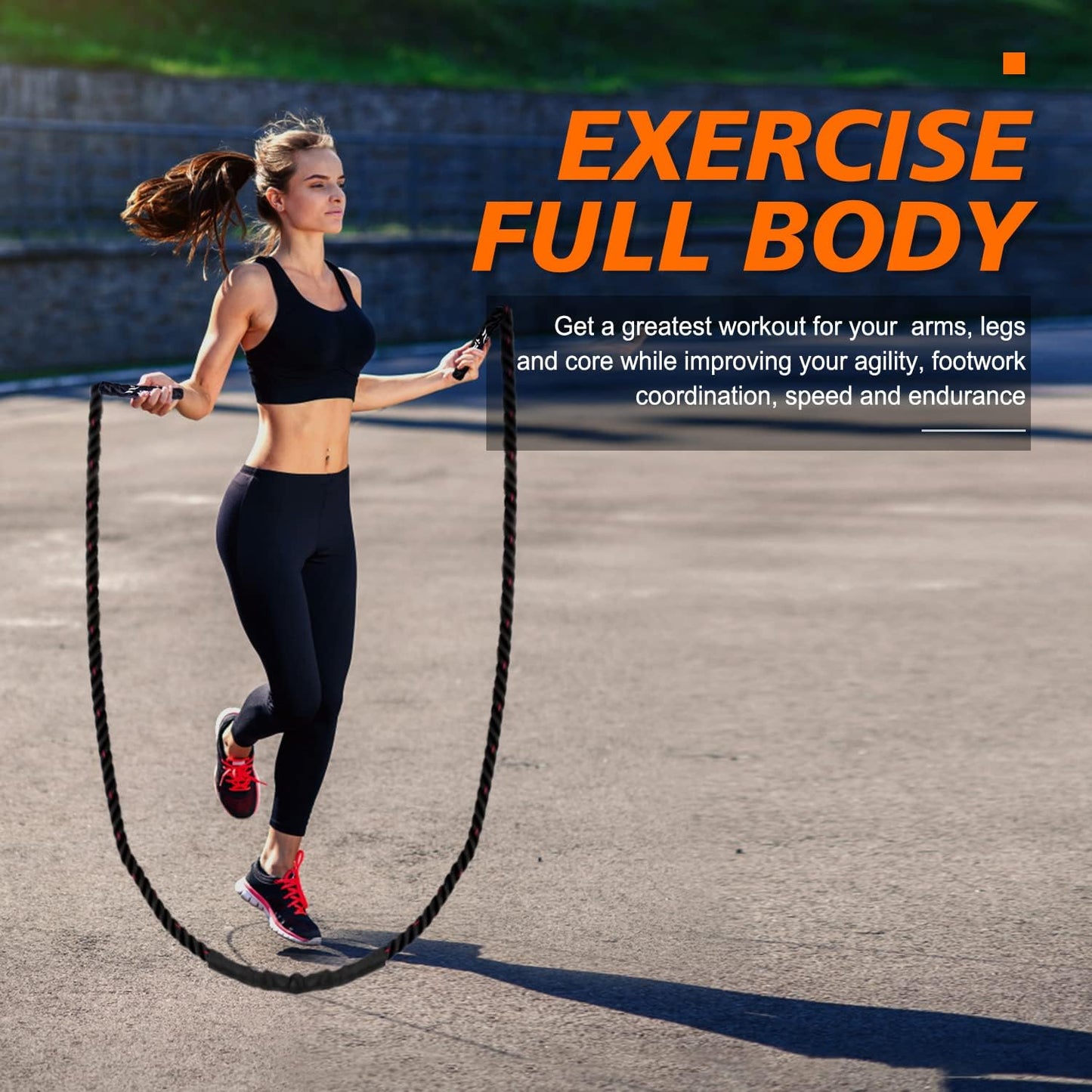 Corde à sauter lestée Lighteme - Pour la musculation, le cardio et le fitness du haut du corps. Cordes pour l'entraînement