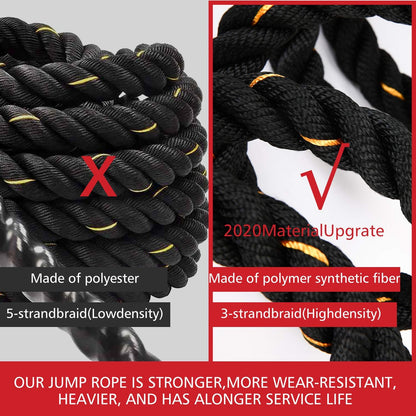 Corde à sauter lestée Lighteme - Pour la musculation, le cardio et le fitness du haut du corps. Cordes pour l'entraînement