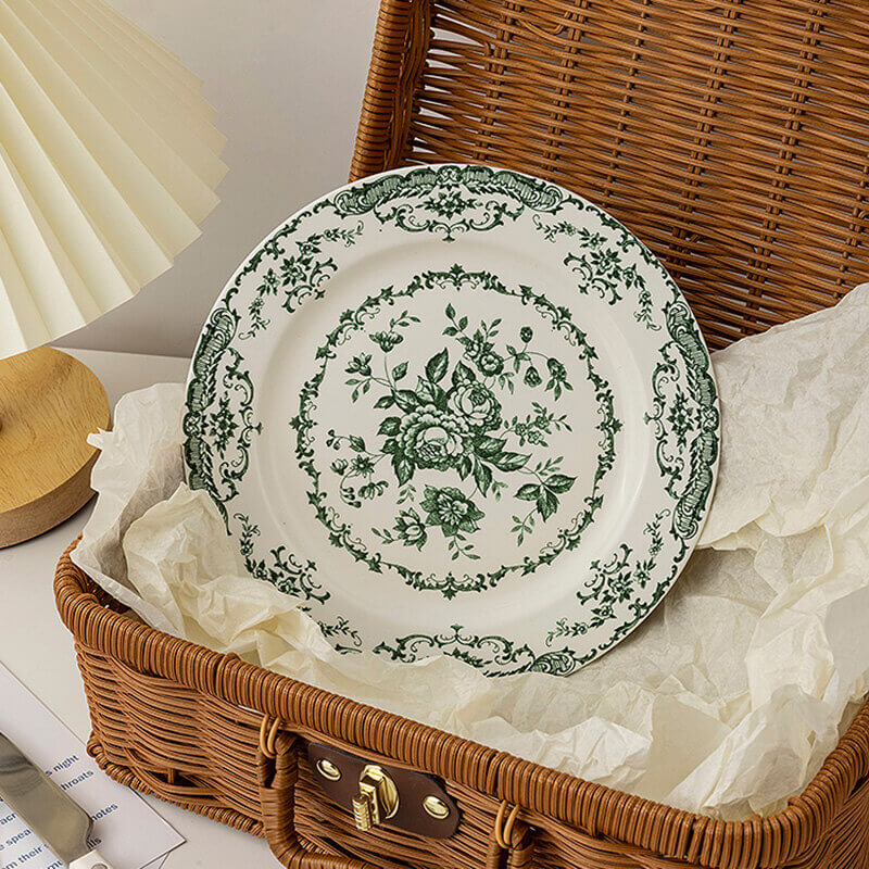 Lighteme Rose Print Ceramic Dinner Plate