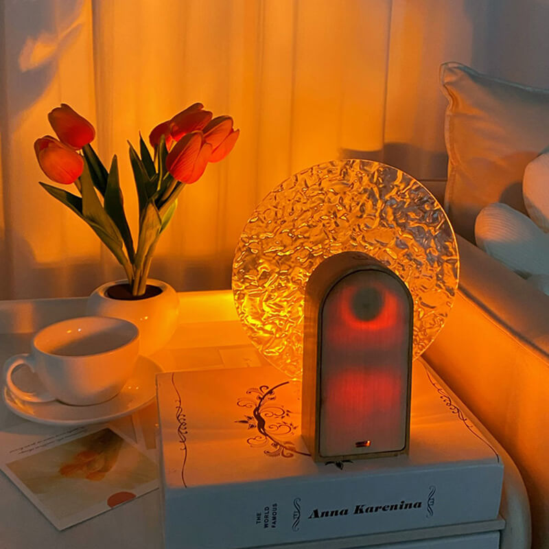 Lampe de nuit rotative Lighteme à ondulations d'eau
