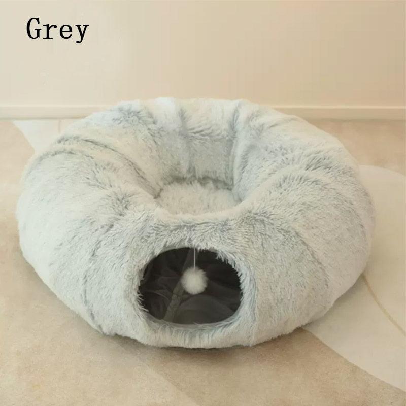 Lighteme 2-in-1 rundes Katzenbett und Tunnelspielzeug
