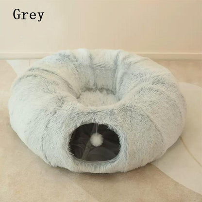 Lighteme 2-in-1 rundes Katzenbett und Tunnelspielzeug