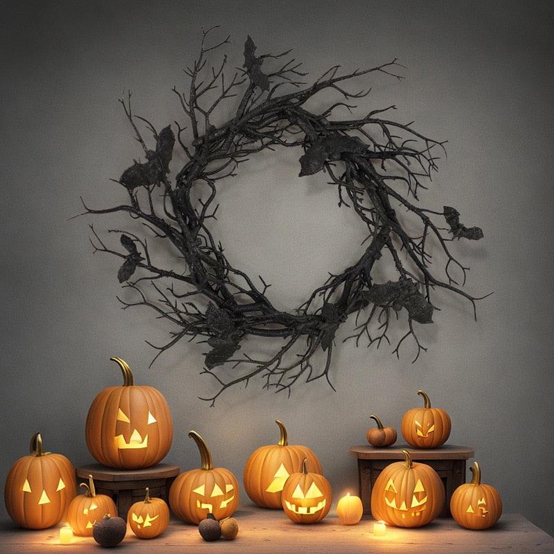Couronne d'Halloween Lighteme avec lumières LED rouges