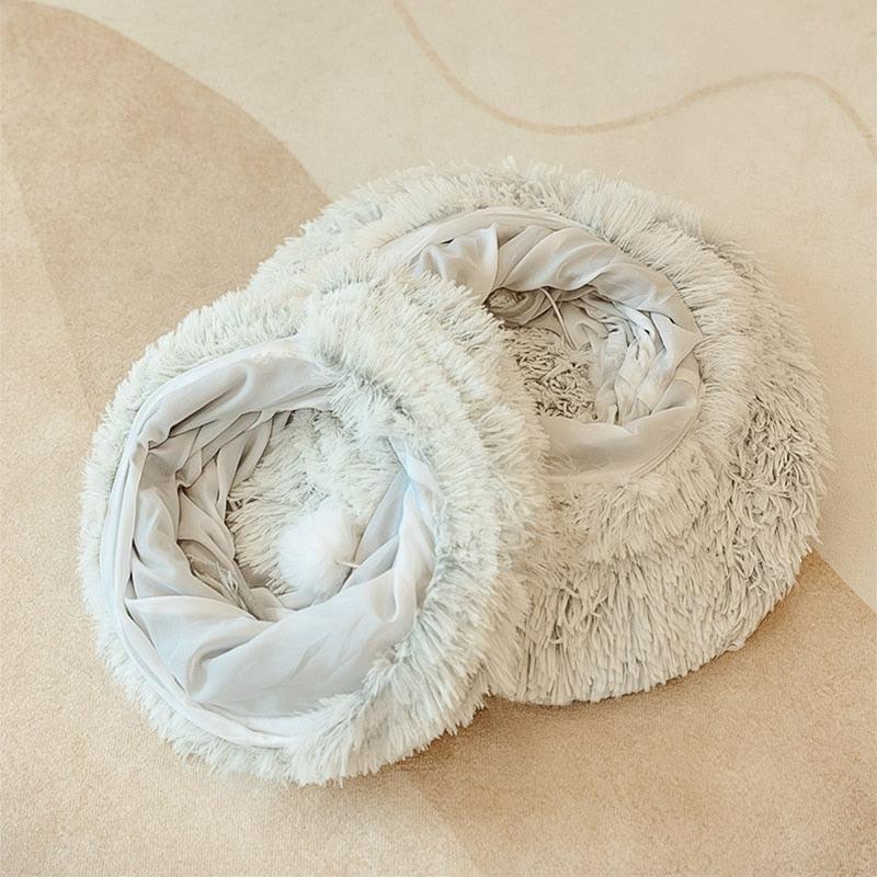 Lighteme 2-in-1 rundes Katzenbett und Tunnelspielzeug
