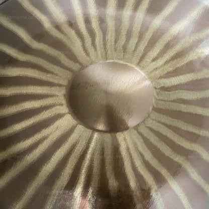 Sun God Personnalisé Fait main 22 pouces 9 notes en Acier Inoxydable Handpan Drums, Amara/Celtic Ré Mineur, instrument de percussion haut de gamme