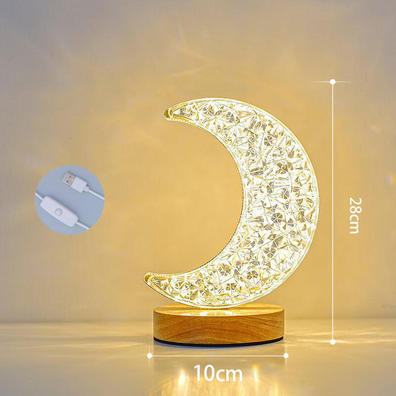 Lighteme Kristall-Stern-Mond-Nachtlicht