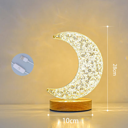 Lighteme Kristall-Stern-Mond-Nachtlicht