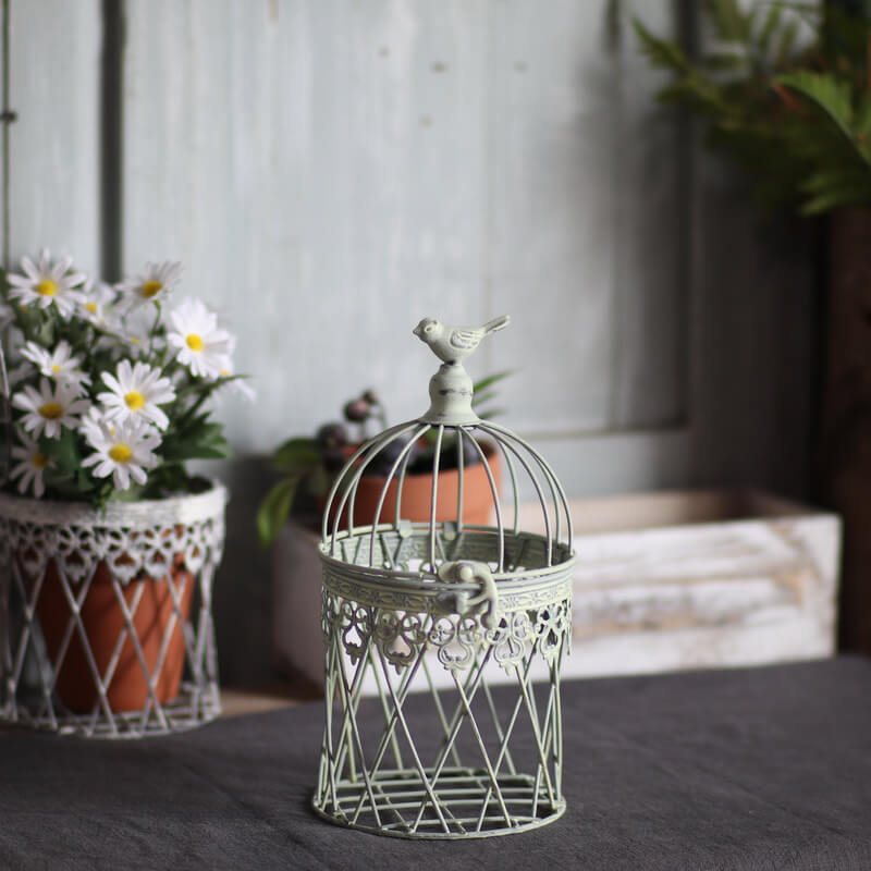 Bougeoir cage à oiseaux vintage en fer Lighteme