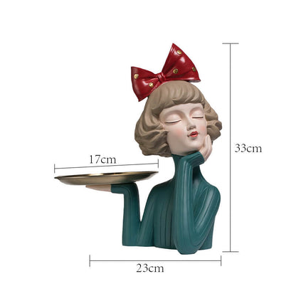 Lighteme Elegantes Mädchen-Aufbewahrungsornament aus Kunstharz