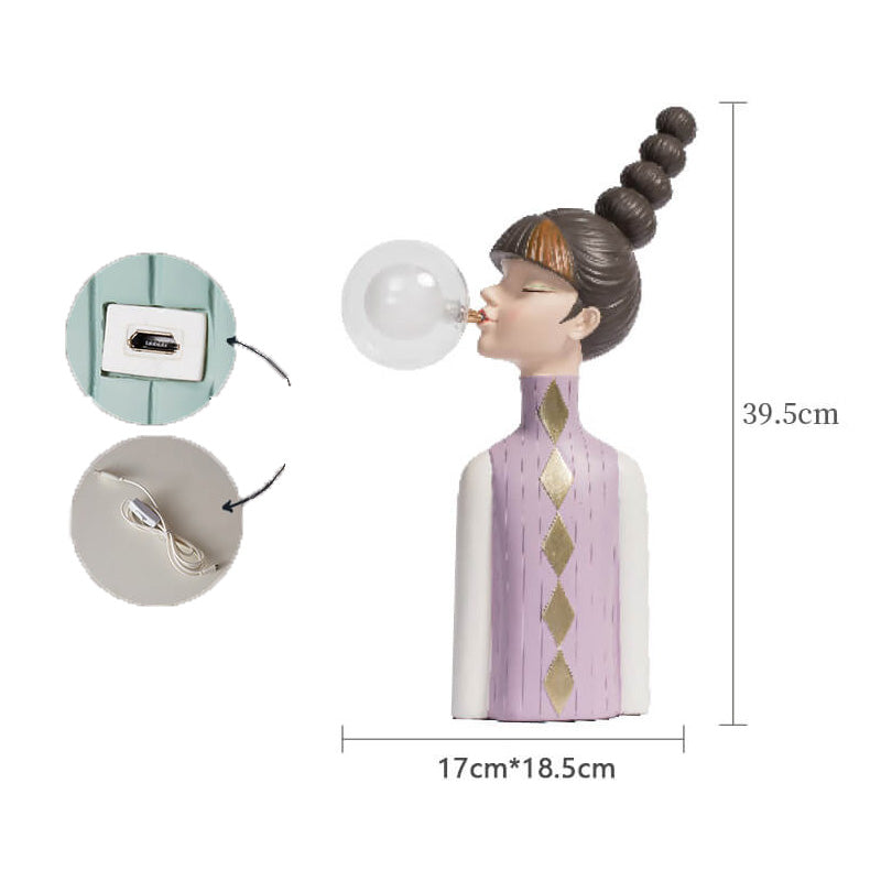 Lighteme Beauty Girl Resin Table Lamp
