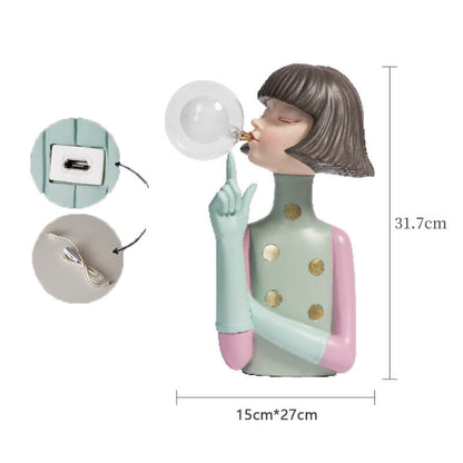 Lighteme Beauty Girl Resin Table Lamp