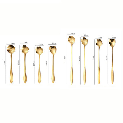 Ensemble de 8 cuillères à dessert Lighteme Golden Flower