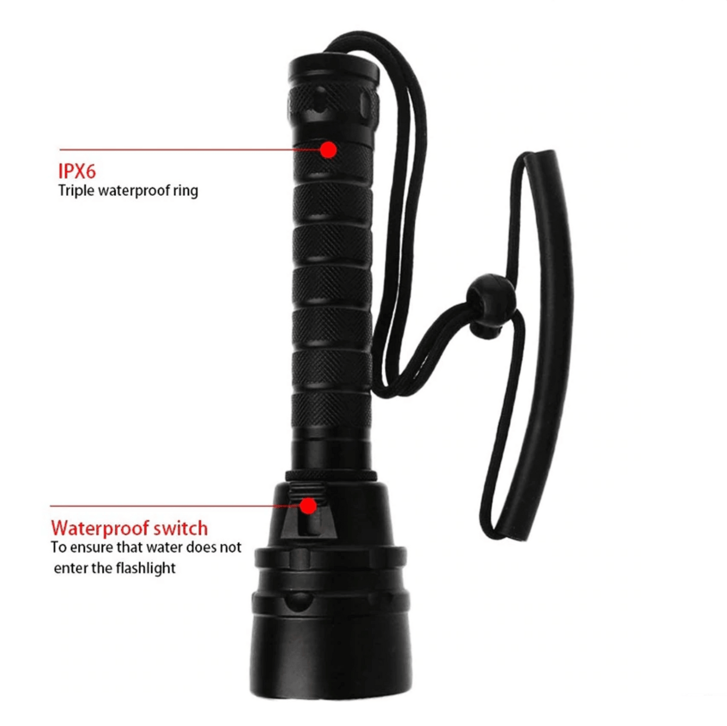 Lampe de poche de plongée sous-marine Lighteme 100 m