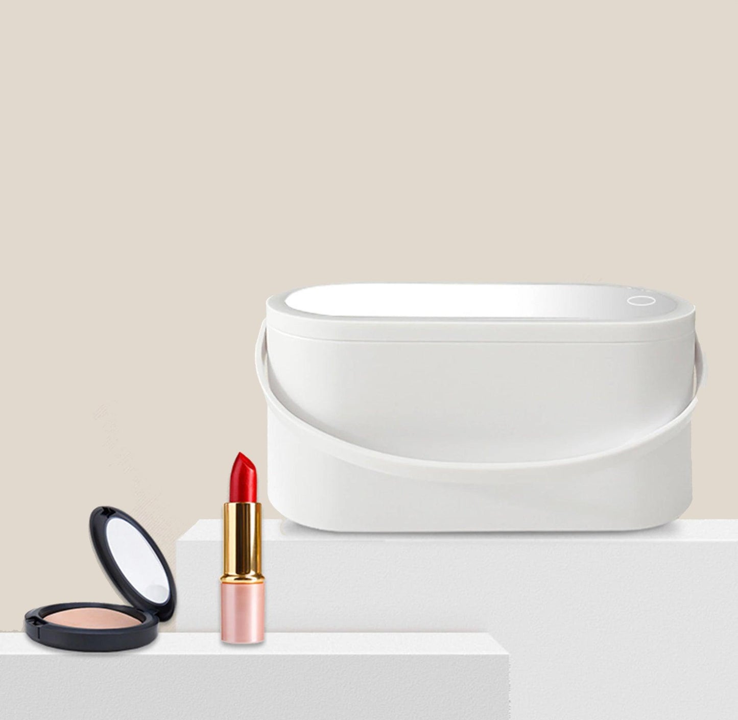 Tragbare Make-up-Box von Lighteme mit LED-beleuchtetem Spiegel