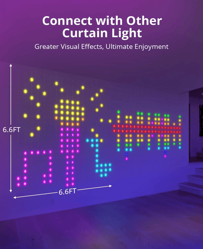 Lighteme Lichtervorhang mit buntem Muster
