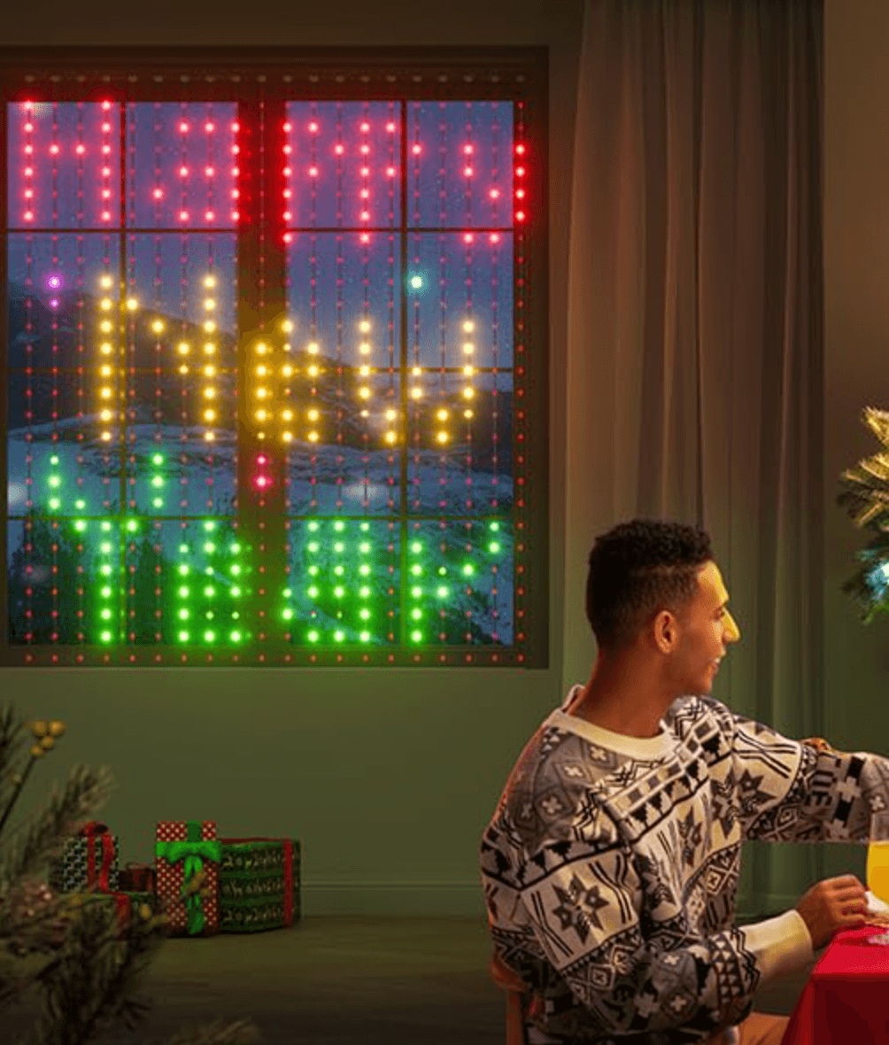 Lighteme Lichtervorhang mit buntem Muster