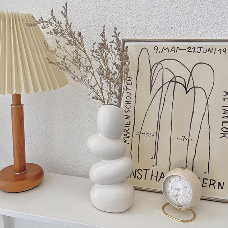 Lighteme geformte Kieselstein-Keramikvase