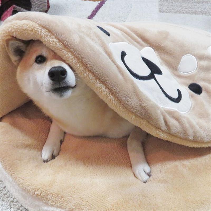 Tapis rond en peluche courte Lighteme Shiba Inu
