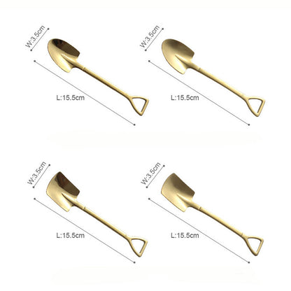 Lot de 4 cuillères à dessert Lighteme Shovel en acier inoxydable