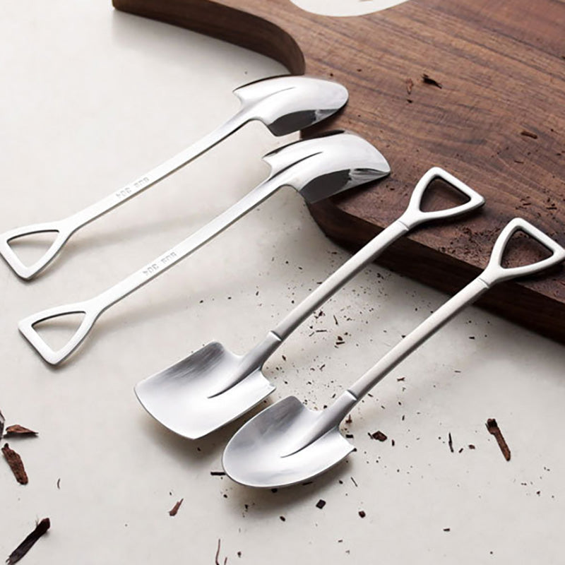 Lot de 4 cuillères à dessert Lighteme Shovel en acier inoxydable