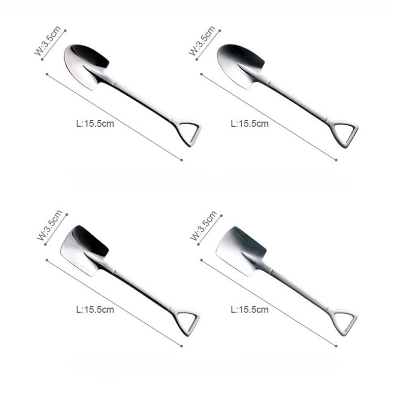 Lot de 4 cuillères à dessert Lighteme Shovel en acier inoxydable