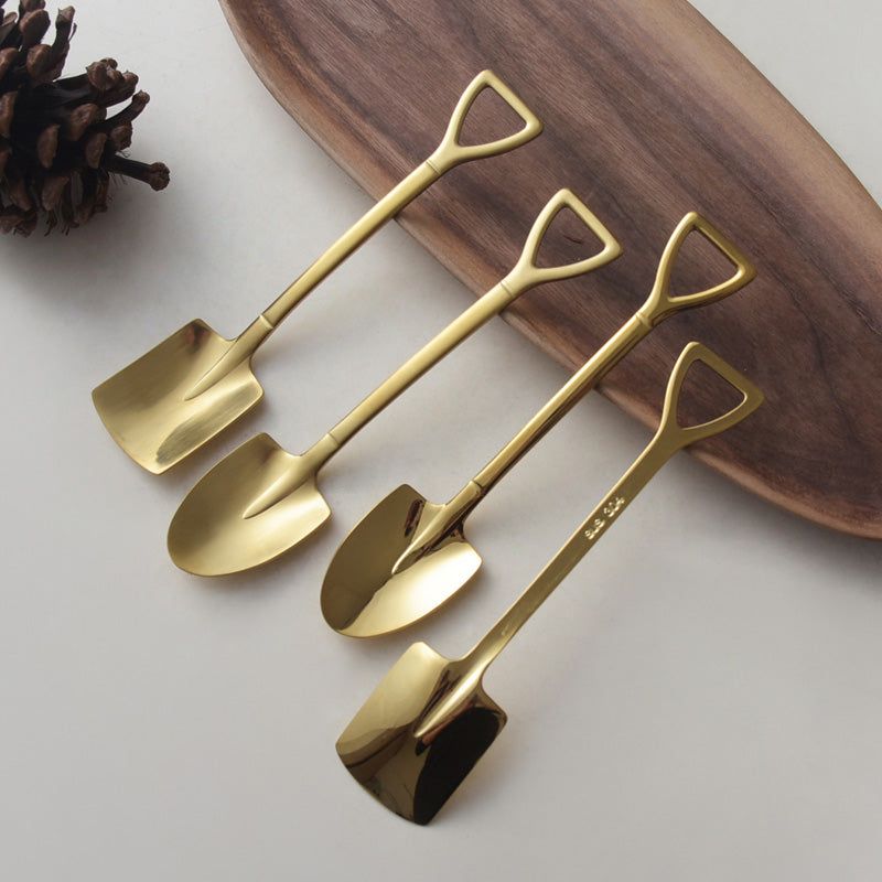 Lot de 4 cuillères à dessert Lighteme Shovel en acier inoxydable