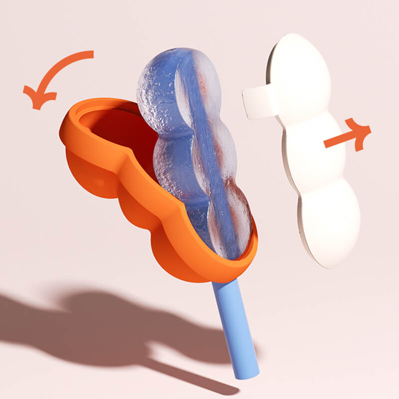 Lighteme 2-in-1-Form für Eis am Stiel mit Strohhalm aus Silikon