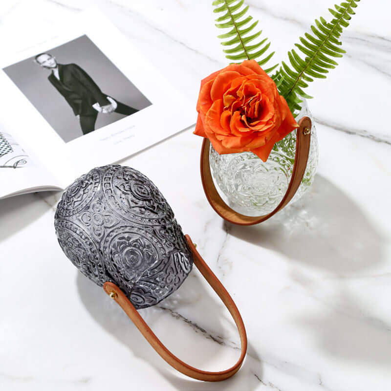 Lighteme Simple Embossed Glass Vase
