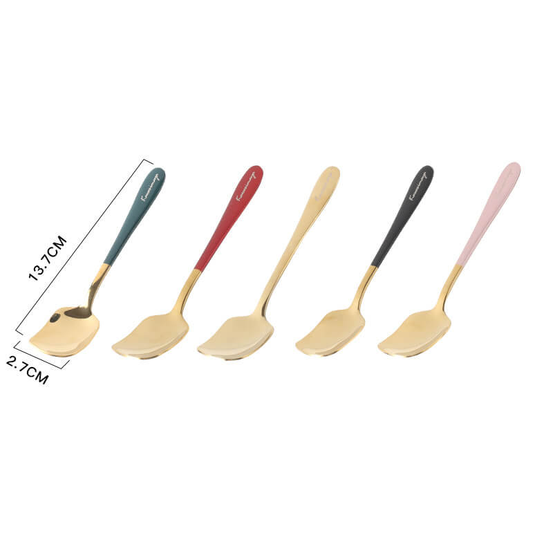 Ensemble de 5 cuillères à dessert simples en acier inoxydable Lighteme